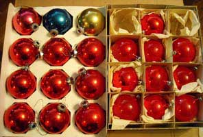 Vintage Globe  Ornaments 2 Boxes